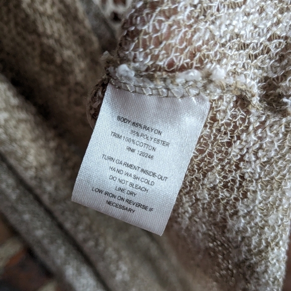 Wallflower Large Beige & Cream Lace Back Open Front Half Batwing Sleeve Cardigan - Picture 4 of 9